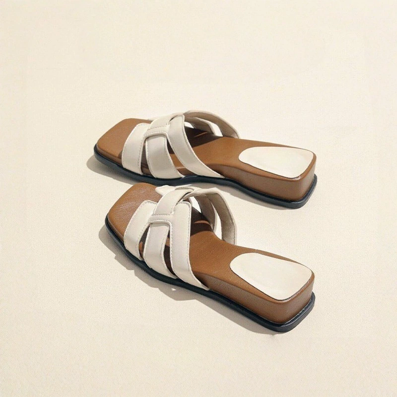 Sandalias de plataforma con suela gruesa, mujer, verano, cómodas, punta cuadrada, tallas grandes · MOHE China shoe factory