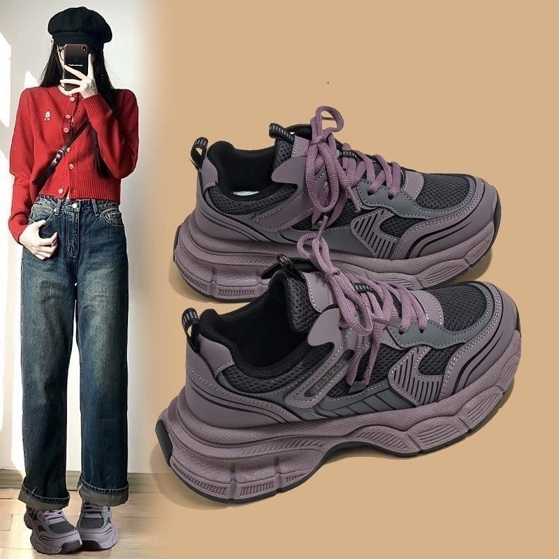 Chaussures compensées pour femme automne 2026 style coréen étudiant semelle épaisse running casual · MOHE China shoe factory
