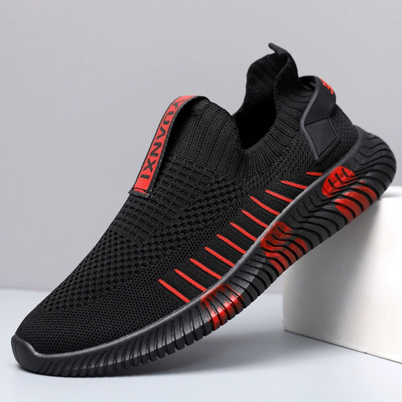 Breathable Mesh Shoes All Black Thin Anti-Odor Large Mesh Work Shoes Men Summer