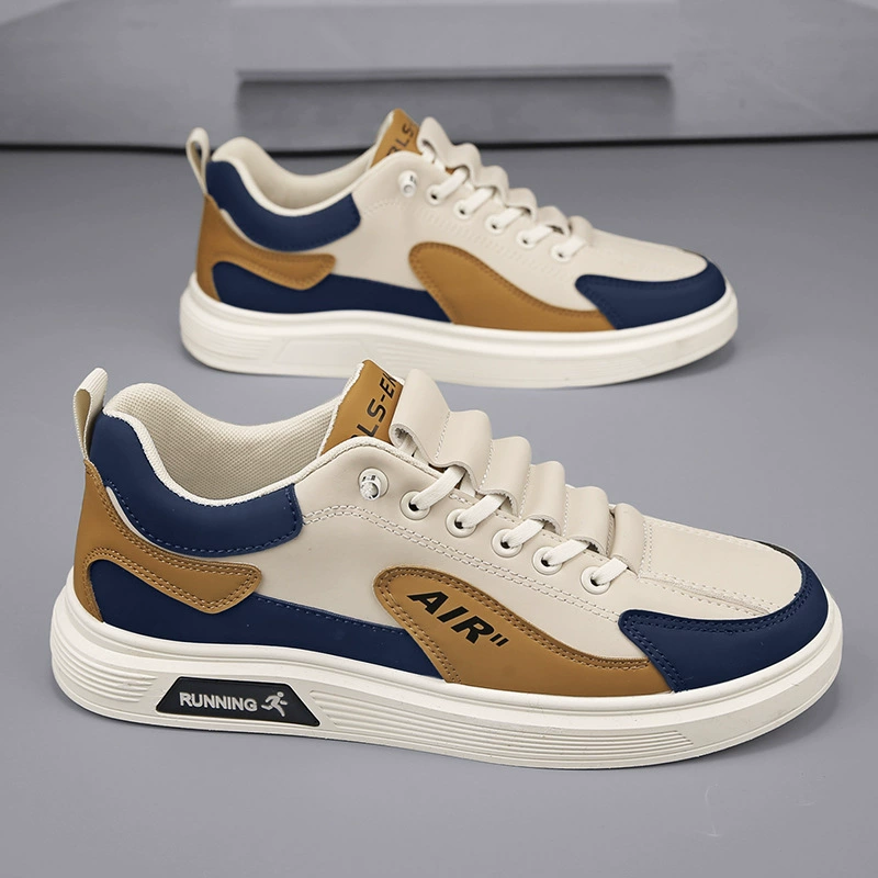 Chaussures de skate en cuir respirantes pour homme été, sport décontracté ado, blanches coréennes · MOHE China shoe factory