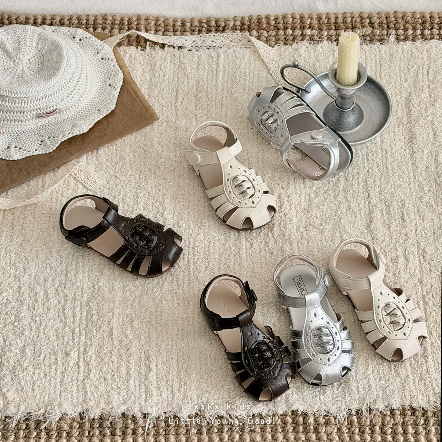 XSHX Geflochten Retro Mädchen Roman Sandalen Hohl Frühling Sommer Naturkautschuk Anti-Rutsch Weiche Sohle Atmungsaktiv · MOHE China shoe factory