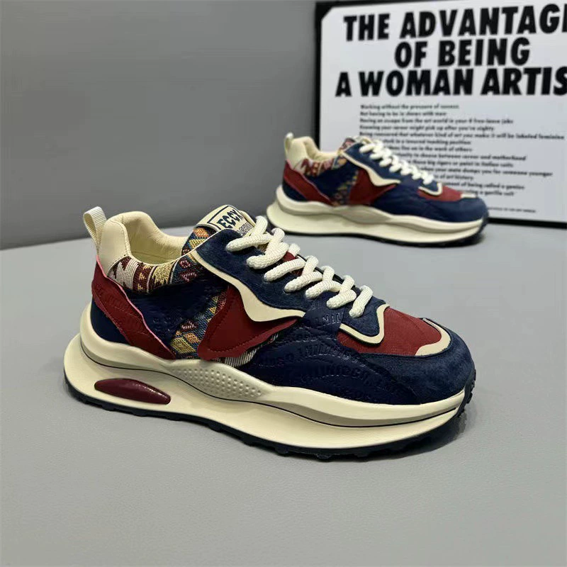 Zapatos para Hombre 2026 Primavera Nuevo Moda Versátil Tendencia Ligero Lujo Casual Bloque de Color Deportivos Caña Baja Estilo Coreano