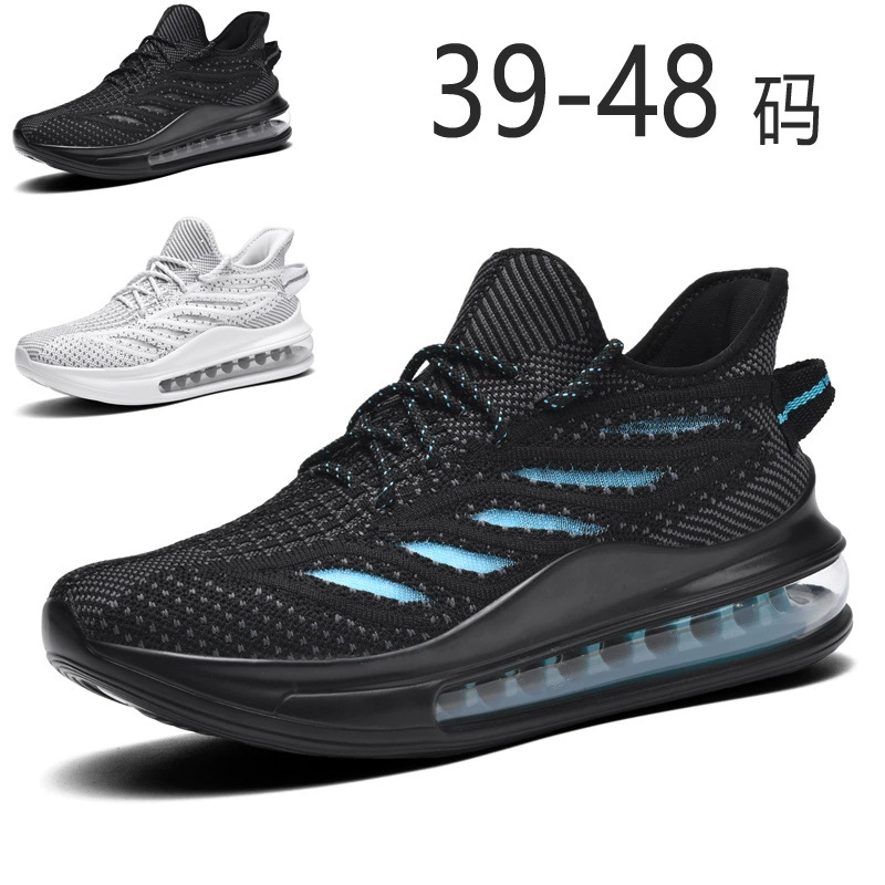 Grandes tailles mode décontracté homme coussin d'air confortable tricot respirant sport sneakers nouveau