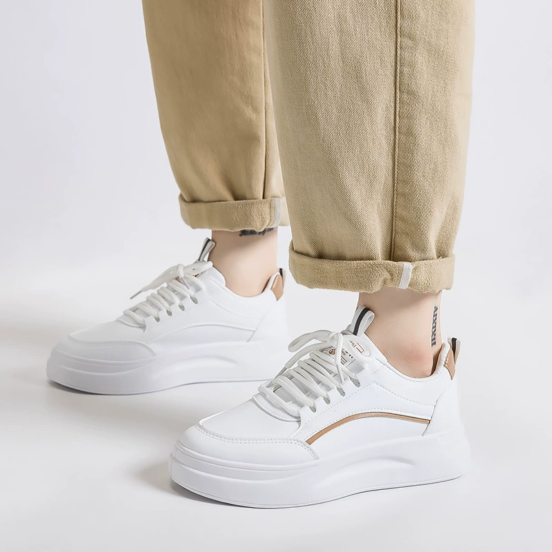 SH835 Weiße Sneaker für Damen 2024 Sommer, Atmungsaktive Koreanischer Style Dicke Sohle Freizeitschuhe