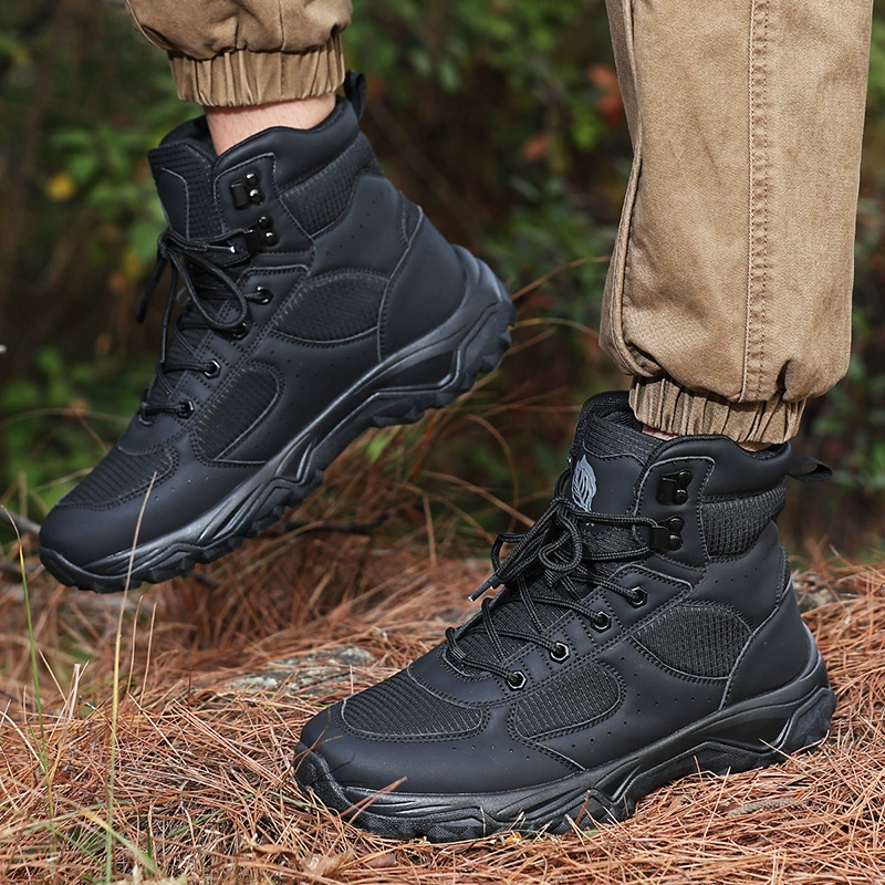 Sapatos de Caminhada Outdoor Primavera Antiderrapante Resistente ao Desgaste Escalada Casual Esportivo Homem Mid Top Treino Combate