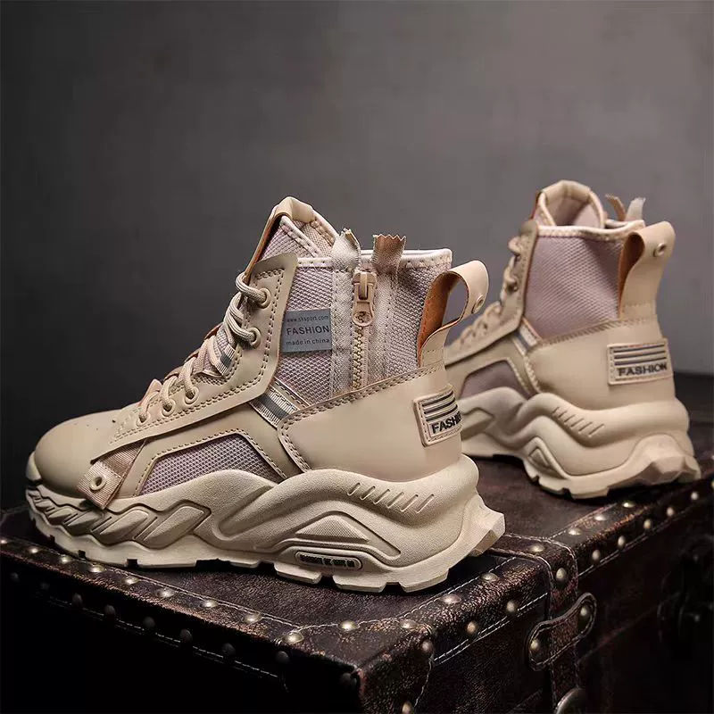 Herren Winter Martin Boots High Top Vintage Work Boots dicke Sohle wasserdicht Wüstenstiefel