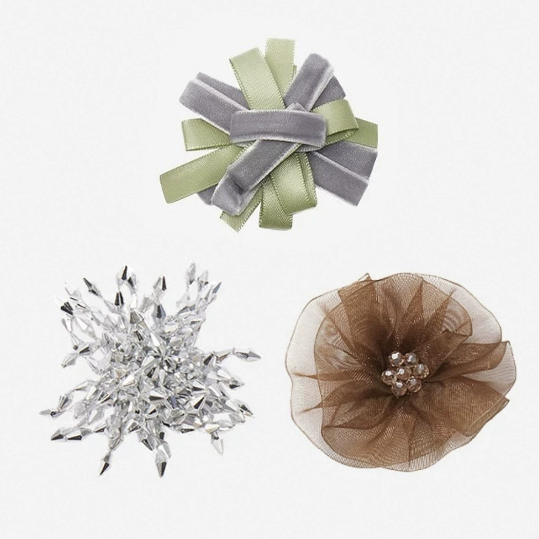 2025 Primavera Verano Nuevos DIY Tejido Terciopelo Flores Fuego Hebilla Flor Decoración