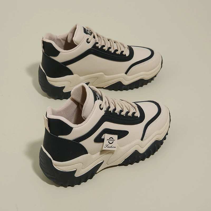 Chaussures montantes automne 2024 pour femme, style coréen, semelle épaisse, baskets papa