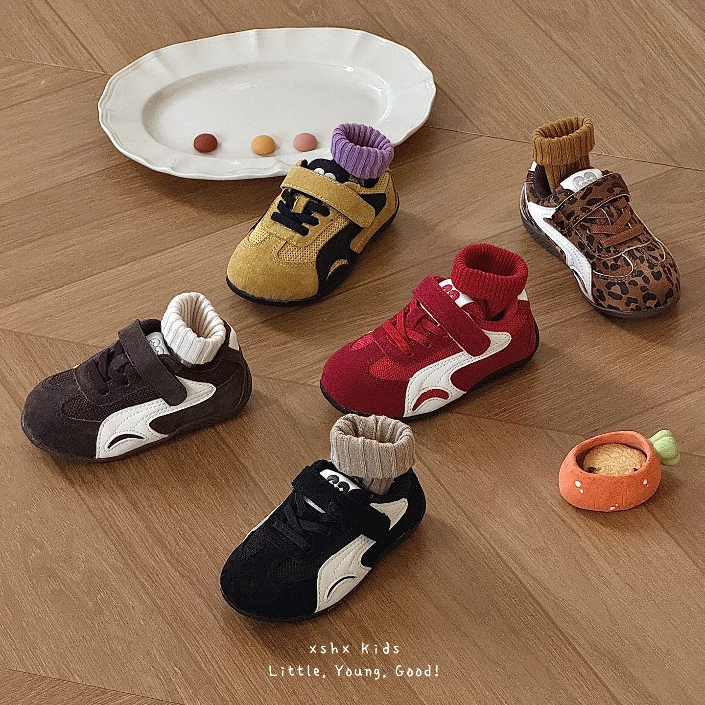 XSHX chaussures skate fonctionnelles enfants automne nouveau unisexe style F1 semelle fine scratch marche stable