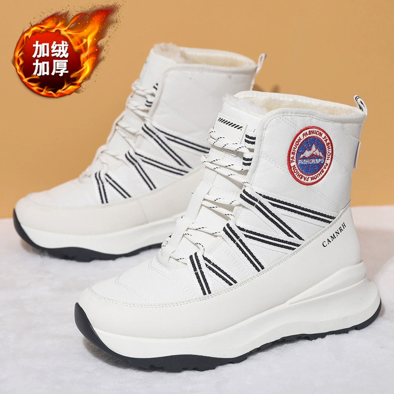 Unisex Outdoor Snow Boots Winter Fur Lined Thick Sole Waterproof Anti-slip Hiking 5610