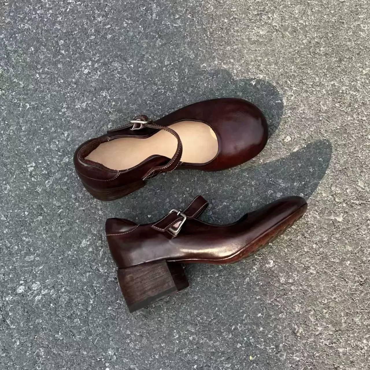 Zapatos Mary Jane retro de mujer, punta redonda, bailarinas de suela suave verano 2025