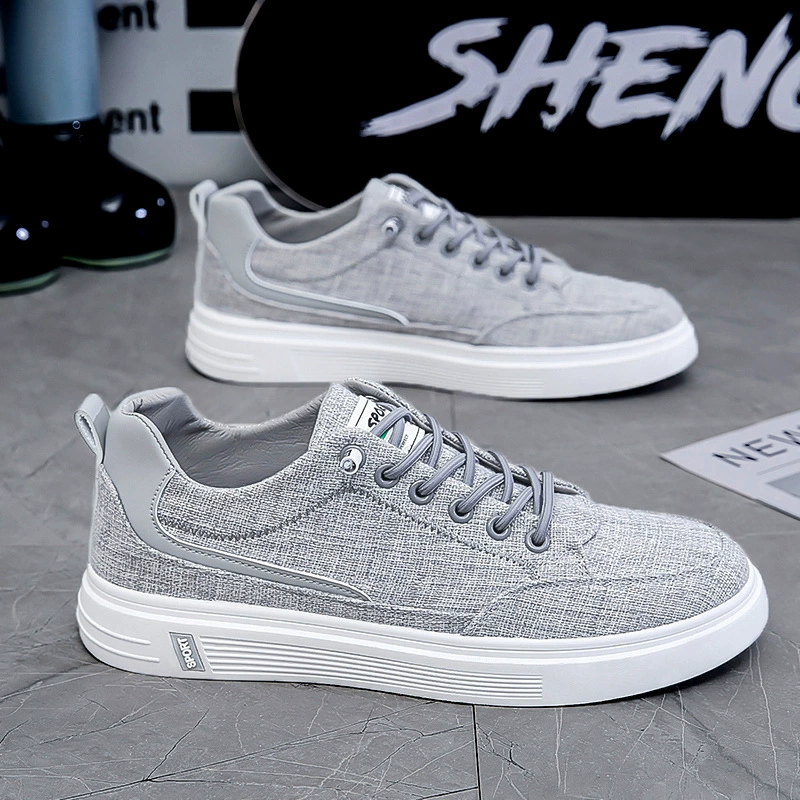 Chaussures toile casual homme printemps 2026 lin semelle plate board shoes · MOHE China shoe factory