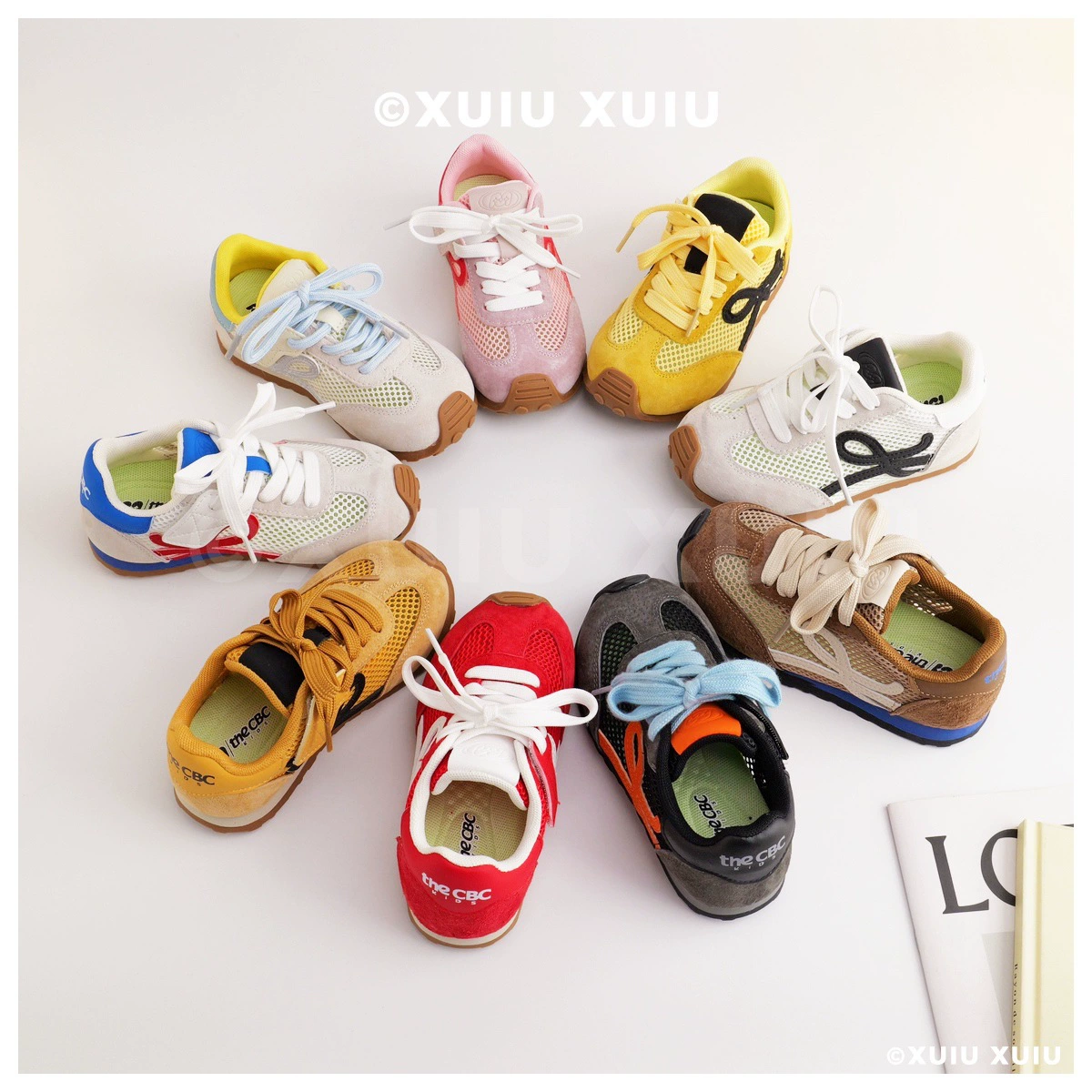 XSHX Luo Retro Baskets à semelle fine pour enfants, mesh pour garçons et filles été