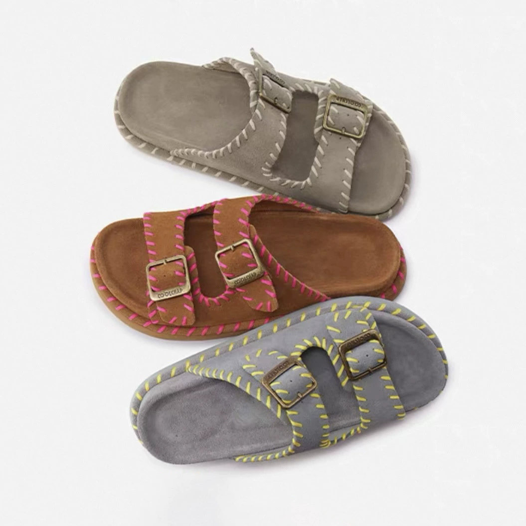 Zuecos Casuales Tejidos a Mano para Mujer Primavera Verano Nuevas Sandalias de Playa Cómodas