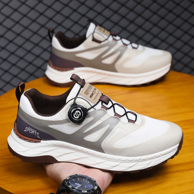 Men's Shoes Spring Summer 2026 New, Lace-Free Rotating Buckle Running Dad Shoes