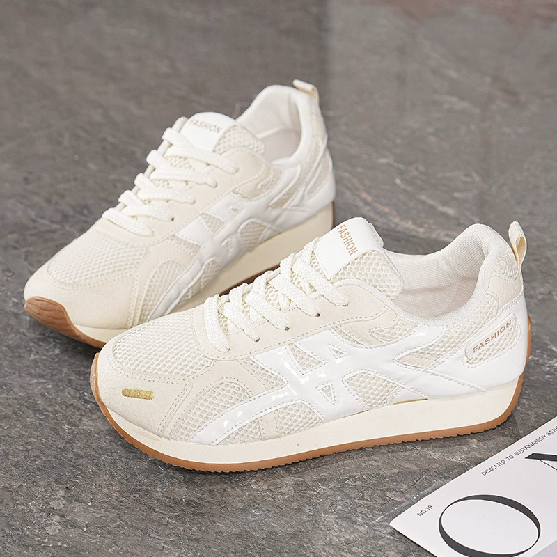 Zapatillas Deutsch Mujer Malla Transpirable Casual 2025 Nuevas Coreanas Cómodas Deportivas Estilo Universitario Corcho