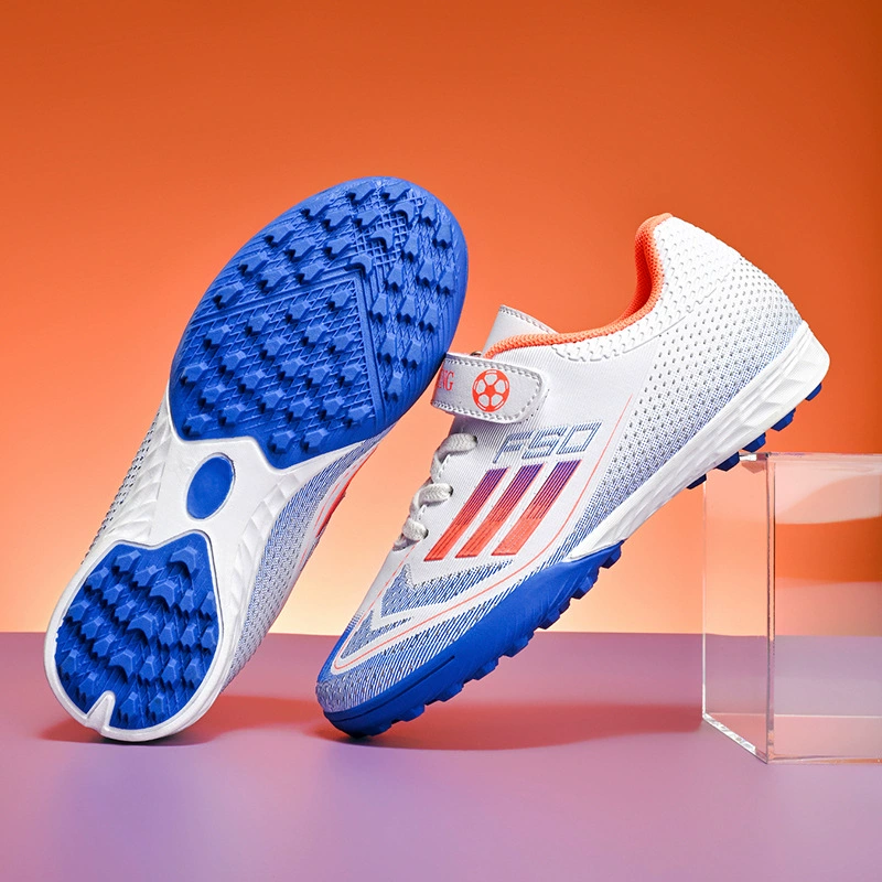 Kids Soccer Shoes Velcro TF Studded Ronaldo Training Football Shoes Outdoor Girls Children