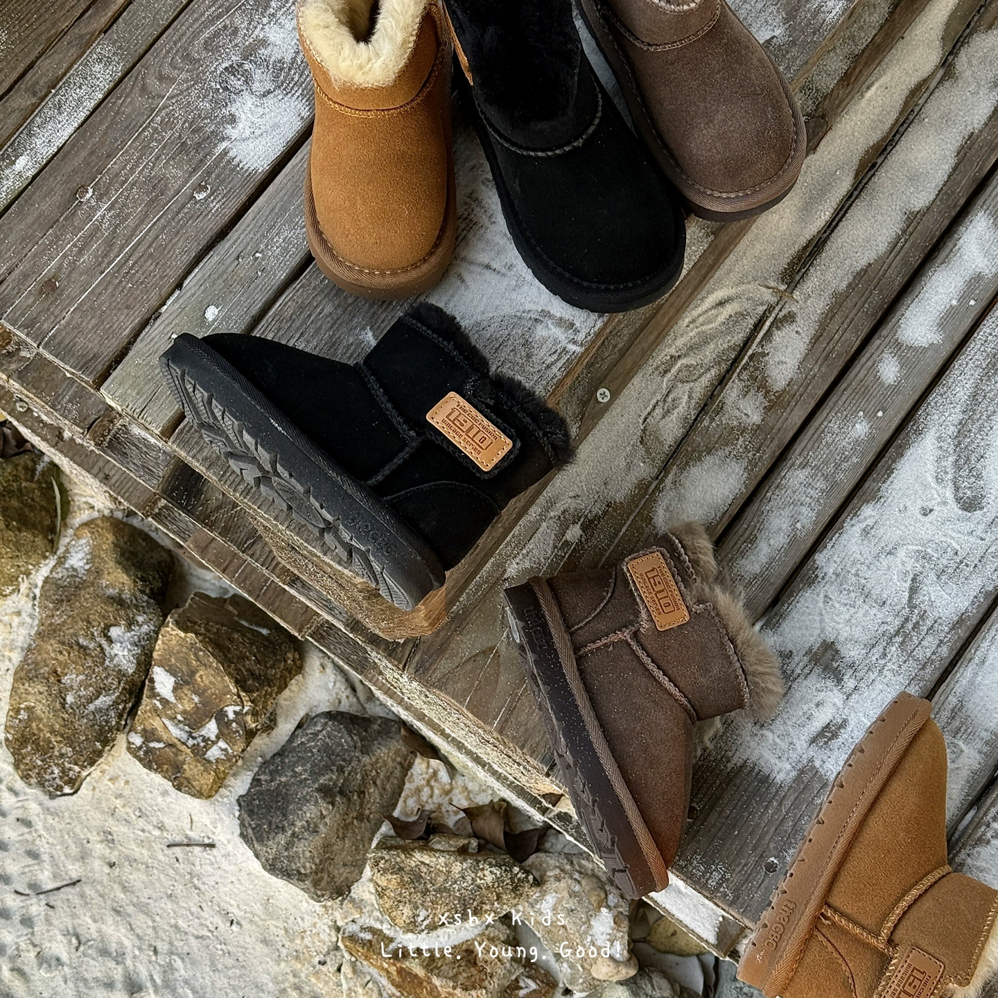 XSHX Bottes de Neige Enfants, Unisexe, Hiver, Résistantes à l'Eau, Doublure Laine, Velcro, Chaussures Wenzhou · MOHE China shoe factory