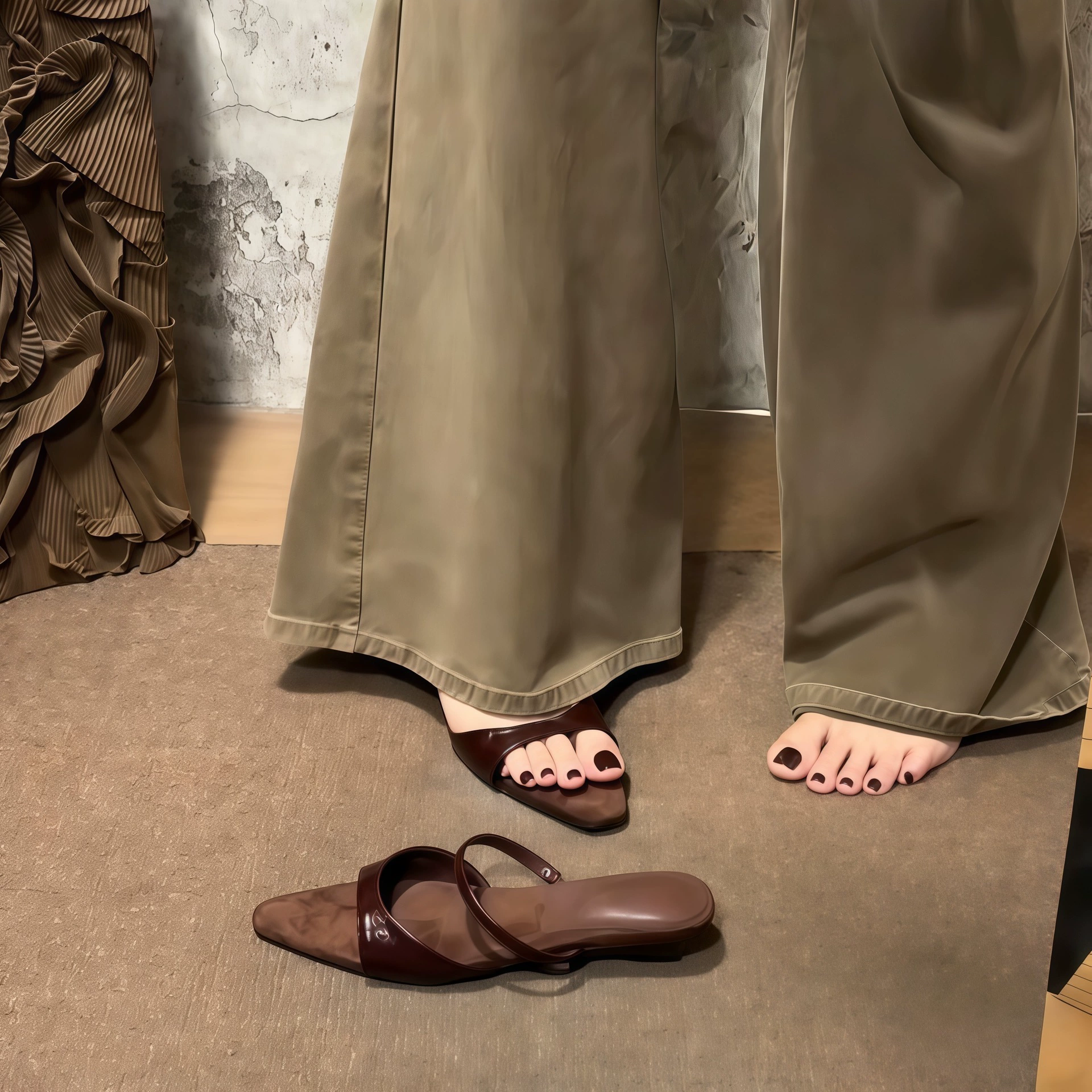 Sandales compensées basses bout ouvert rétro françaises pour femme, été 2026 glissières à brides · MOHE China shoe factory