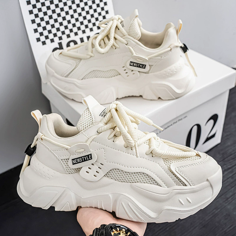 Zapatos de Papá para Hombre Invierno 2026 Tendenciosos Suela Gruesa Malla Transpirable Casuales