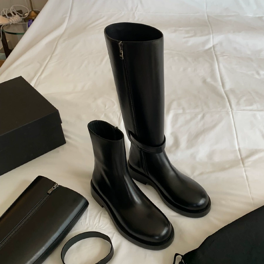 Nuevas botas hasta la rodilla de tacón bloque desmontables para mujer, otoño-invierno