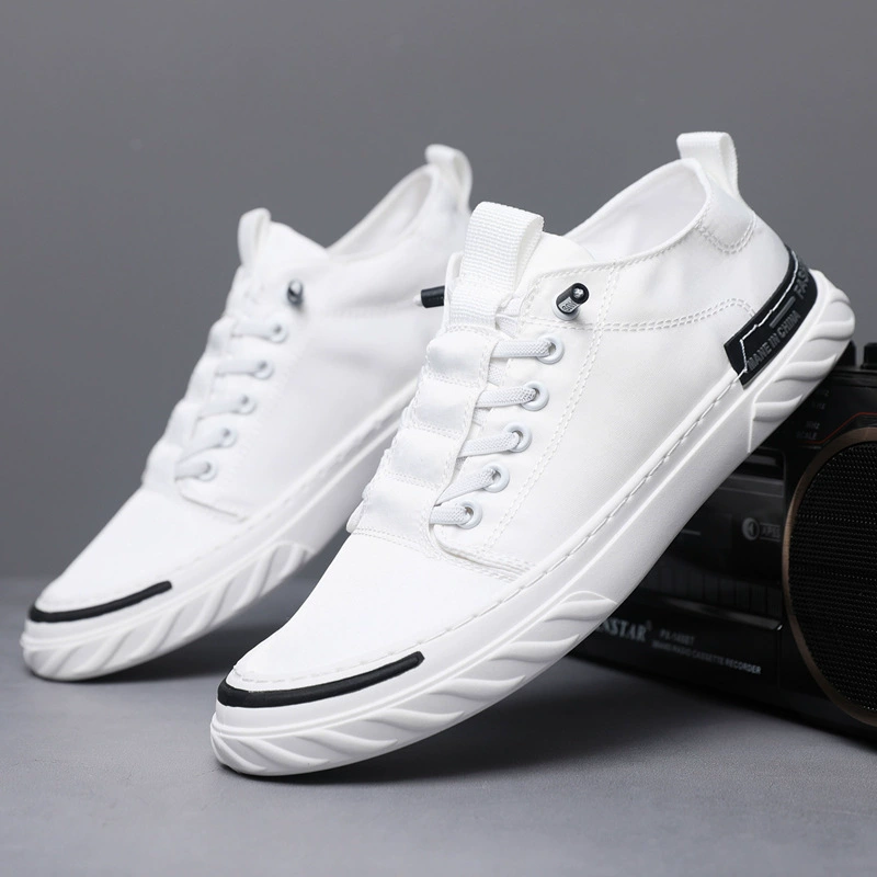 Old Beijing Cloth Shoes Men Soft Sole Breathable Canvas, Summer Ice Silk Casual Board Shoes Height Increase