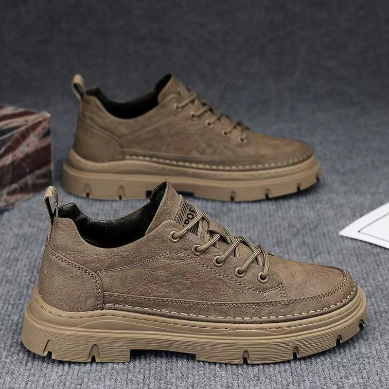 Herren 2026 Winter Neue Freizeit Lederschuhe, Martin-Stiefel Low-Top Rutschfest Weiche Sohle Student Arbeitsschuhe