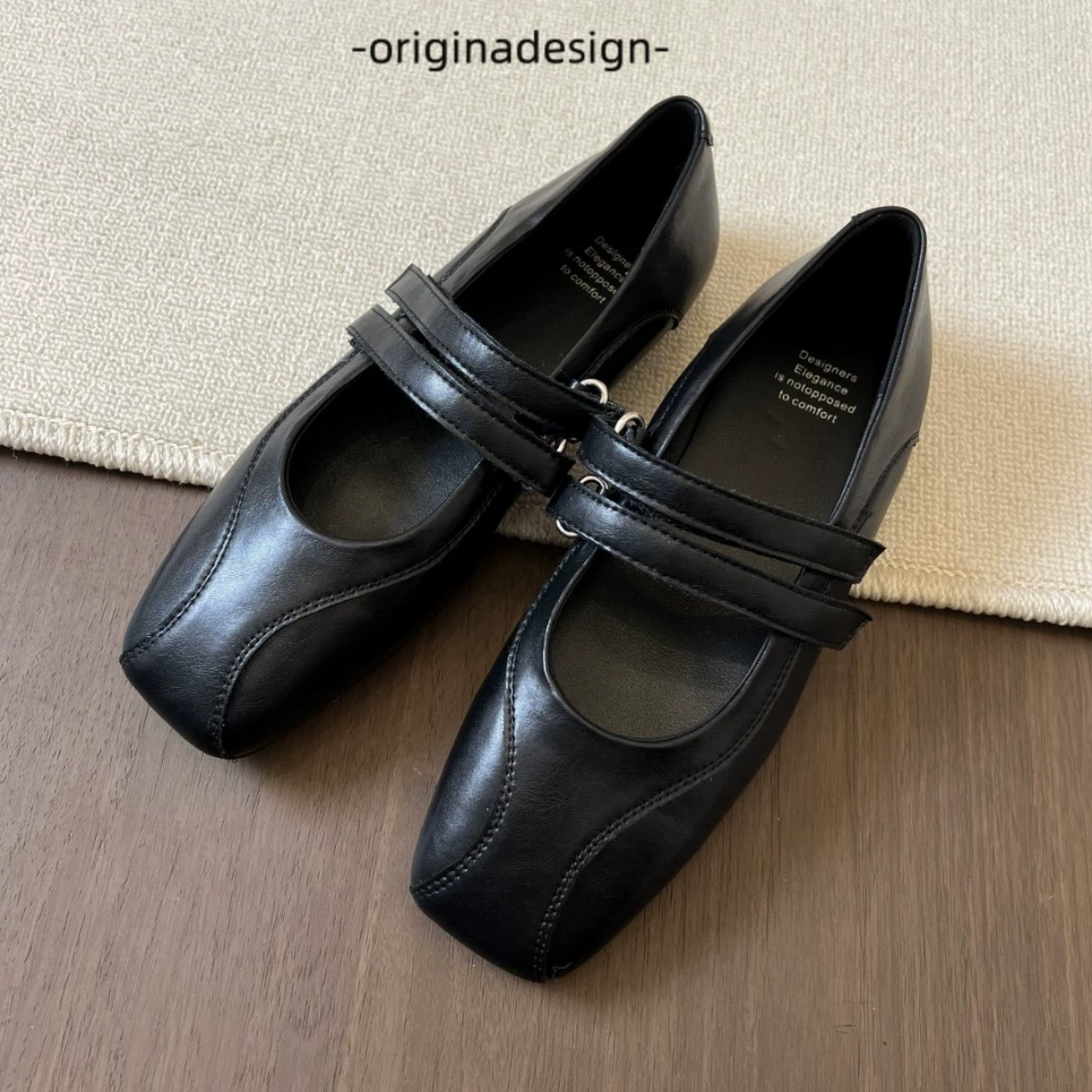 Couro Macio Retro Plano Fita Mágica Sapatos Mary Jane Femininos 2026 Primavera