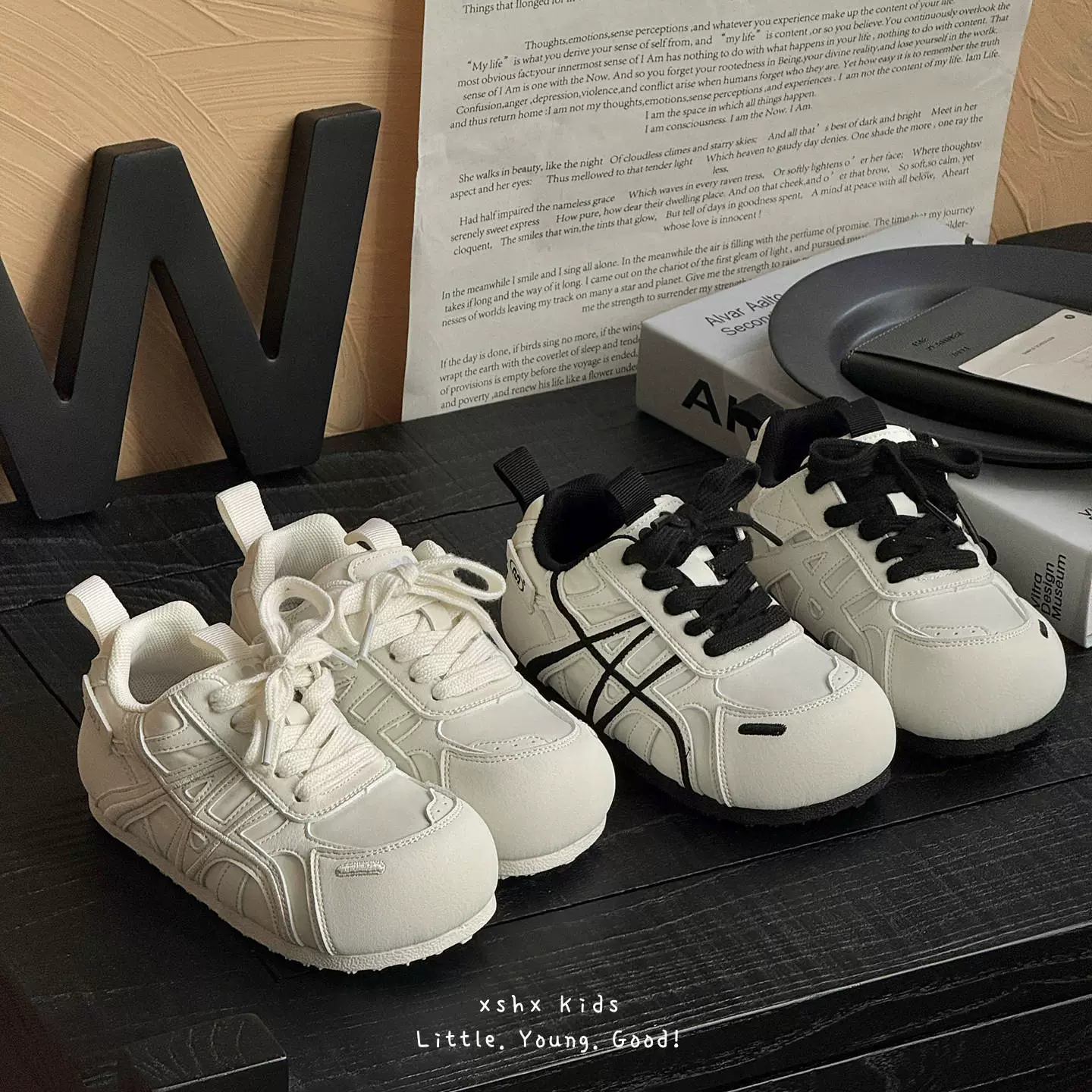 XSHX Board Schuhe Kinder Frühling Sommer Schmutzabweisend Leder Dünne Sohle Chunky Zeh