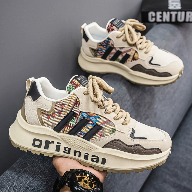 2026 Primavera Nuevo Trendy Zapatos Dad Gruesos para Hombre Transpirable Retro Casual Sneakers