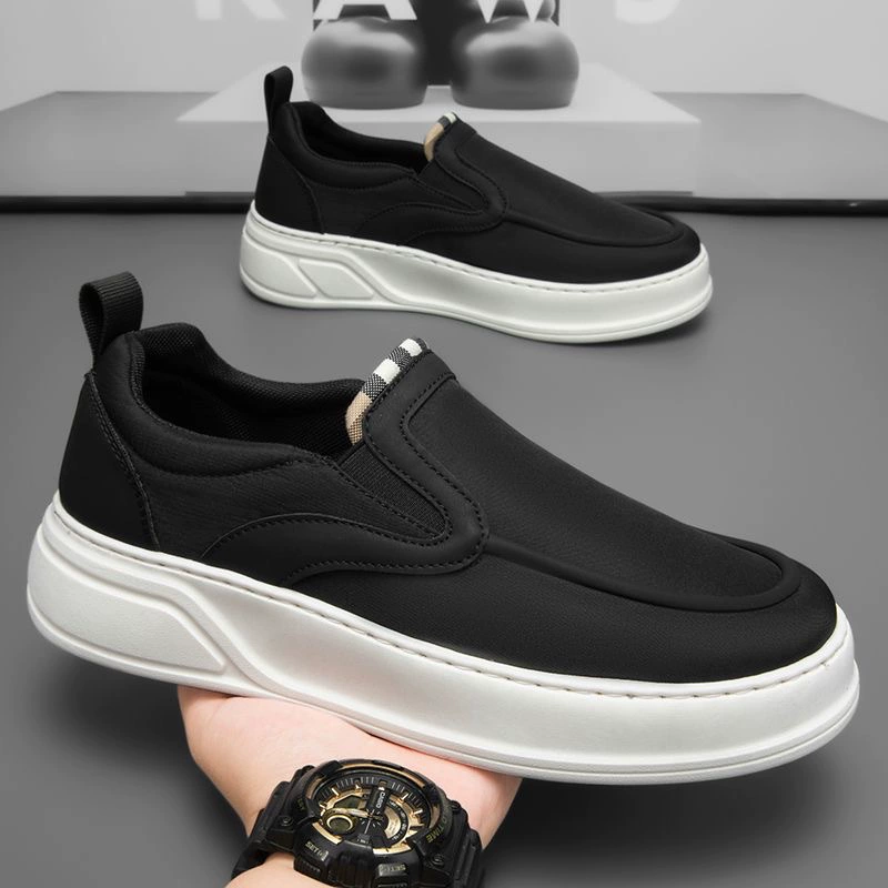 Zapatos de Lona Slip-on Transpirables Primavera 2026 para Hombre, Suela Gruesa Casuales Ligeros