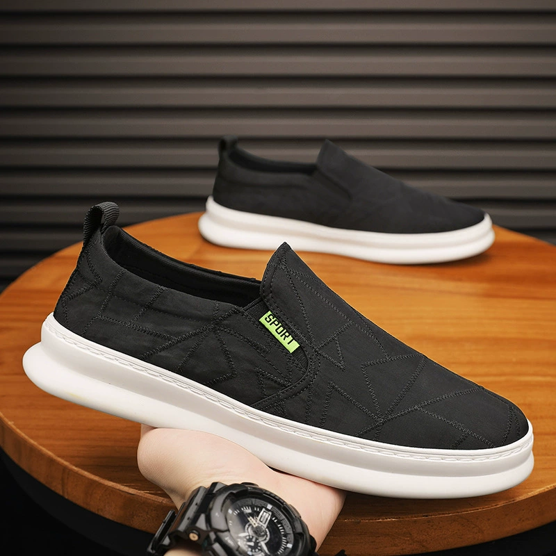 Zapatos de Lona Primavera para Hombre, Transpirables Slip-on Perezosos, Tabla Casuales Trendy