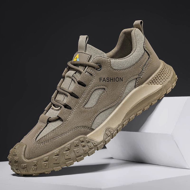 2026 Outdoor Hiking Shoes Men's Retro Breathable Wear-resistant Work Shoes Spring
