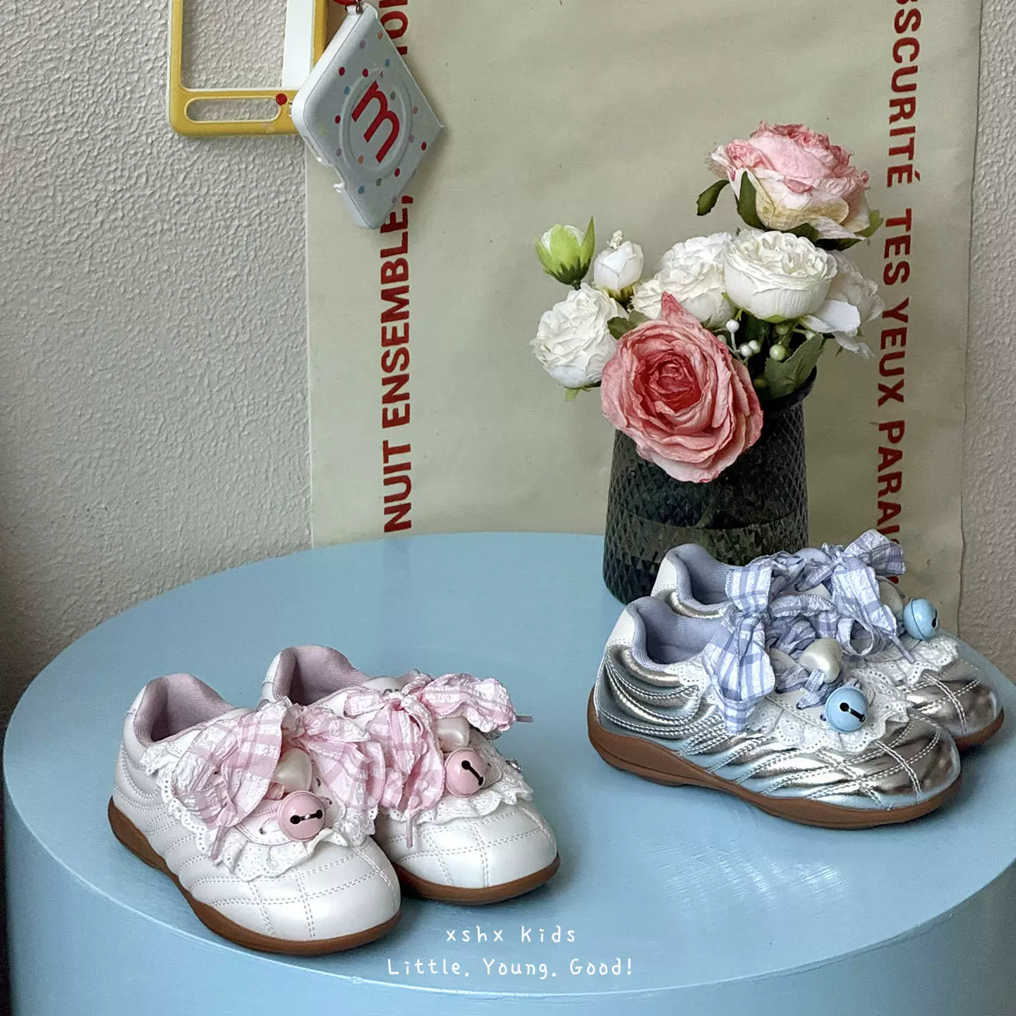 XSHX Dream Paris Designer Mädchen Stitching Klett Atmungsaktiv Anhänger Anti-Rutsch Sport