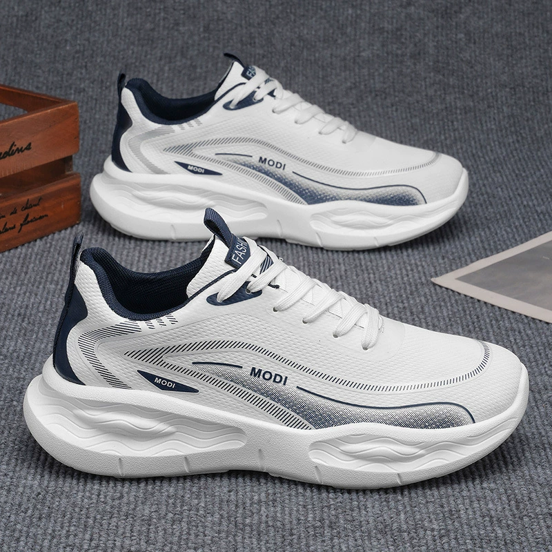 Zapatillas casuales de running para hombre Primavera 2026, cuero impermeable, ligeras, amortiguación