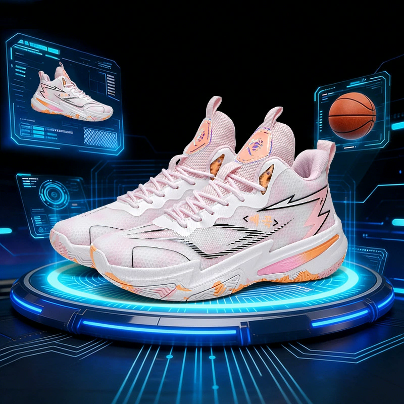 Neue kontrastfarbene Basketballschuhe Herren Sommer groß Jugend atmungsaktiv Dämpfung rutschfest verschleißfest Spiel