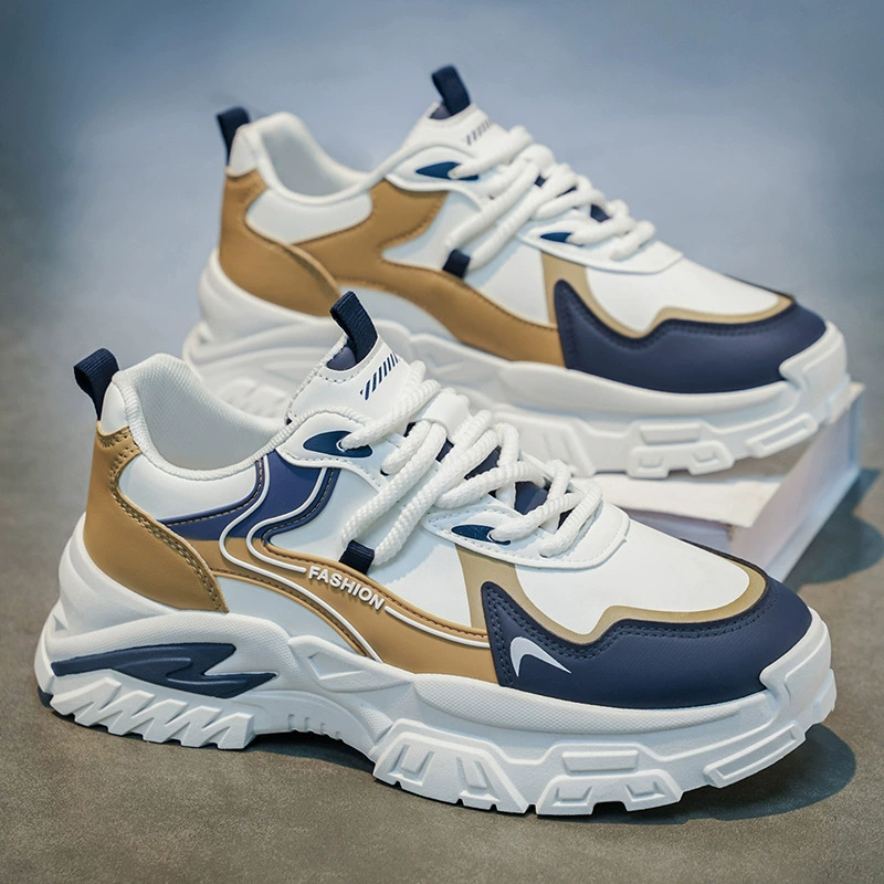 Zapatos de Hombre 2026 Primavera Nuevos Modernos Bloque de Color Suela Gruesa Dad Shoes Estilo Europeo Alta Gama Casuales Deportivos