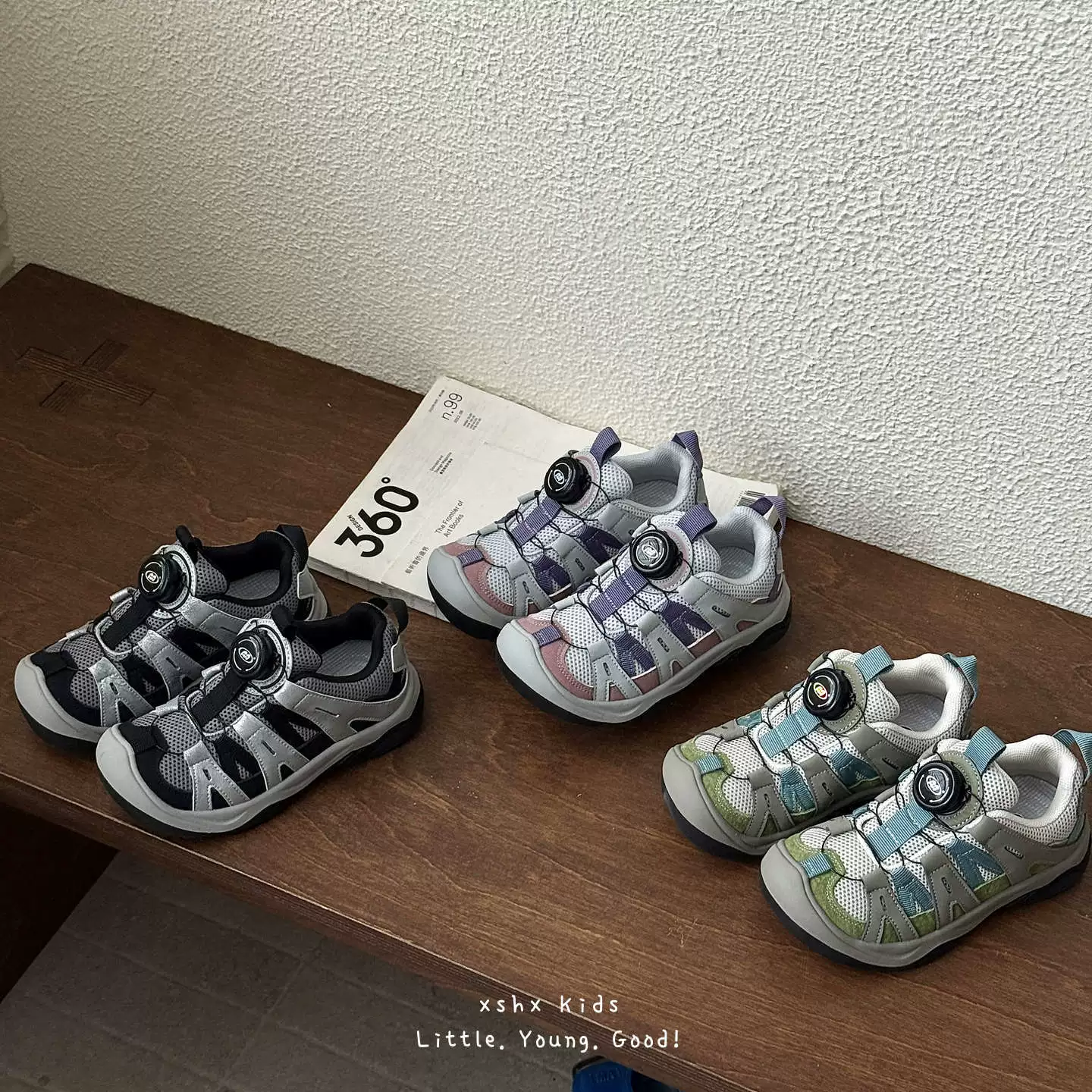 XSHX Tanyue Koreanisch Outdoor Schuhe Kinder Frühling Sommer Atmungsaktiv Twist Lock Anti-Rutsch Zeh