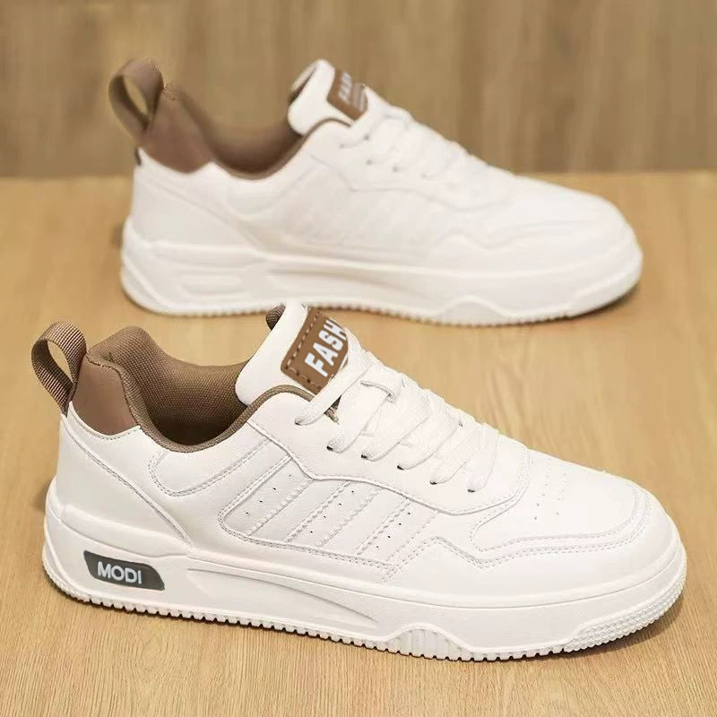 Herren 2026 Frühling Weiße Freizeit-Skate-Schuhe, Low-Top-Leder, für Studenten
