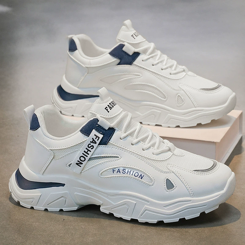 Herren 2026 Frühling Mesh-Atmungsaktive weiße Freizeitschuhe, rutschfest, Dad-Sneaker