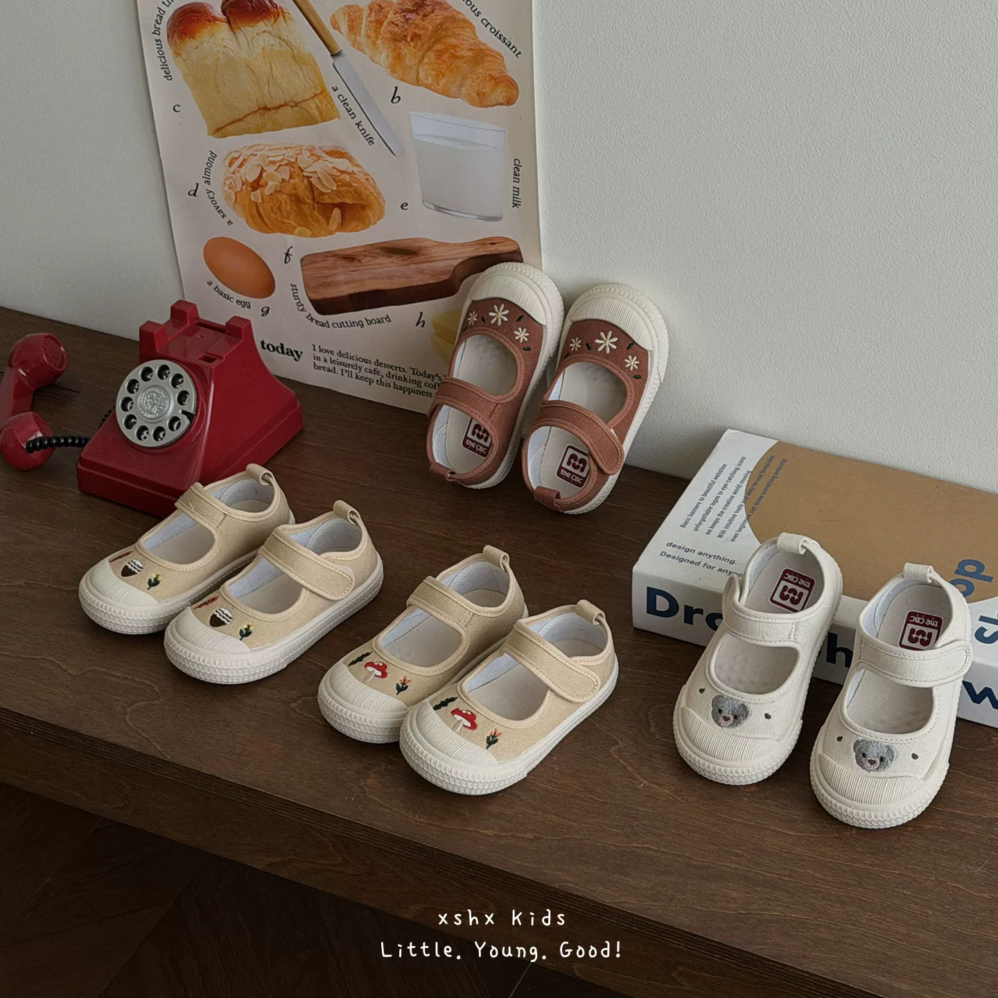 XSHX Sapatos de Pano Cute Animal Forest Infantis Coreano Velcro Respiráveis Antiderrapantes Jardim de Infância
