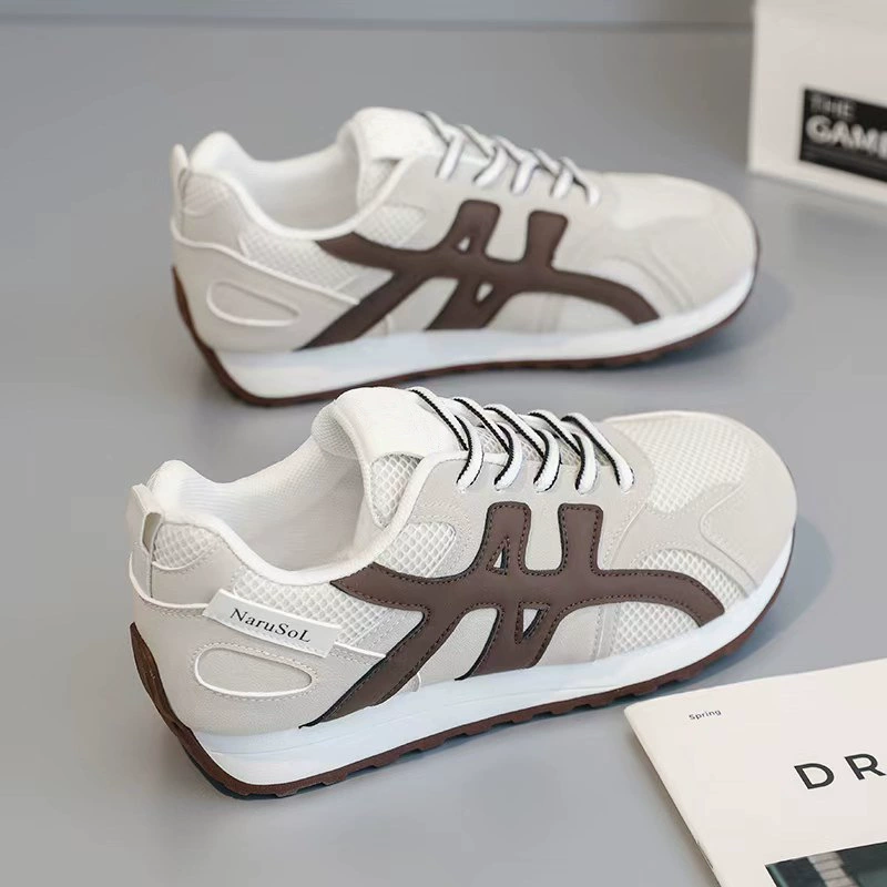 Sapatos Alemães Mesh Respiráveis Femininos Primavera 2026, Coreano Casual Corrida Chunky