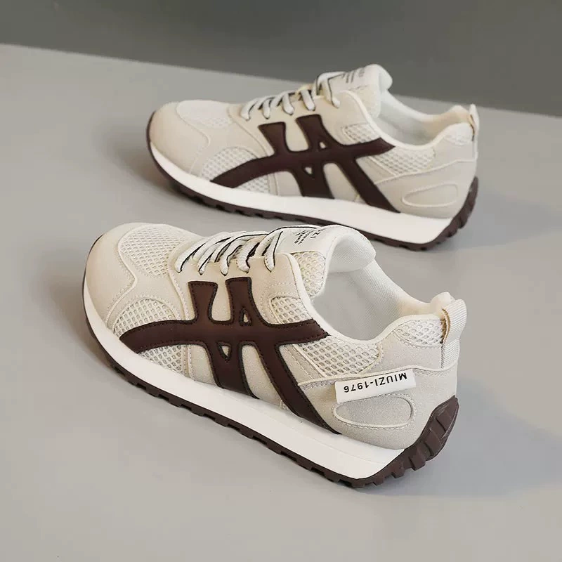 Sapatos Alemães Mesh Respiráveis Femininos Primavera, Coreano Sola Grossa Casual Corrida