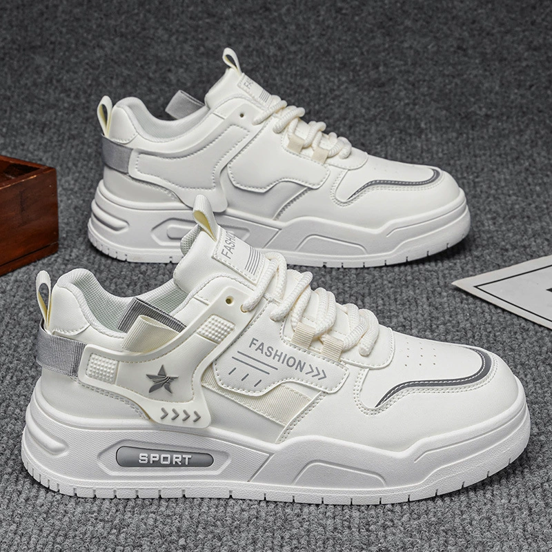 Herren 2026 Frühling Weiße Freizeit-Skate-Schuhe, dicke Sohle, mode, für Studenten