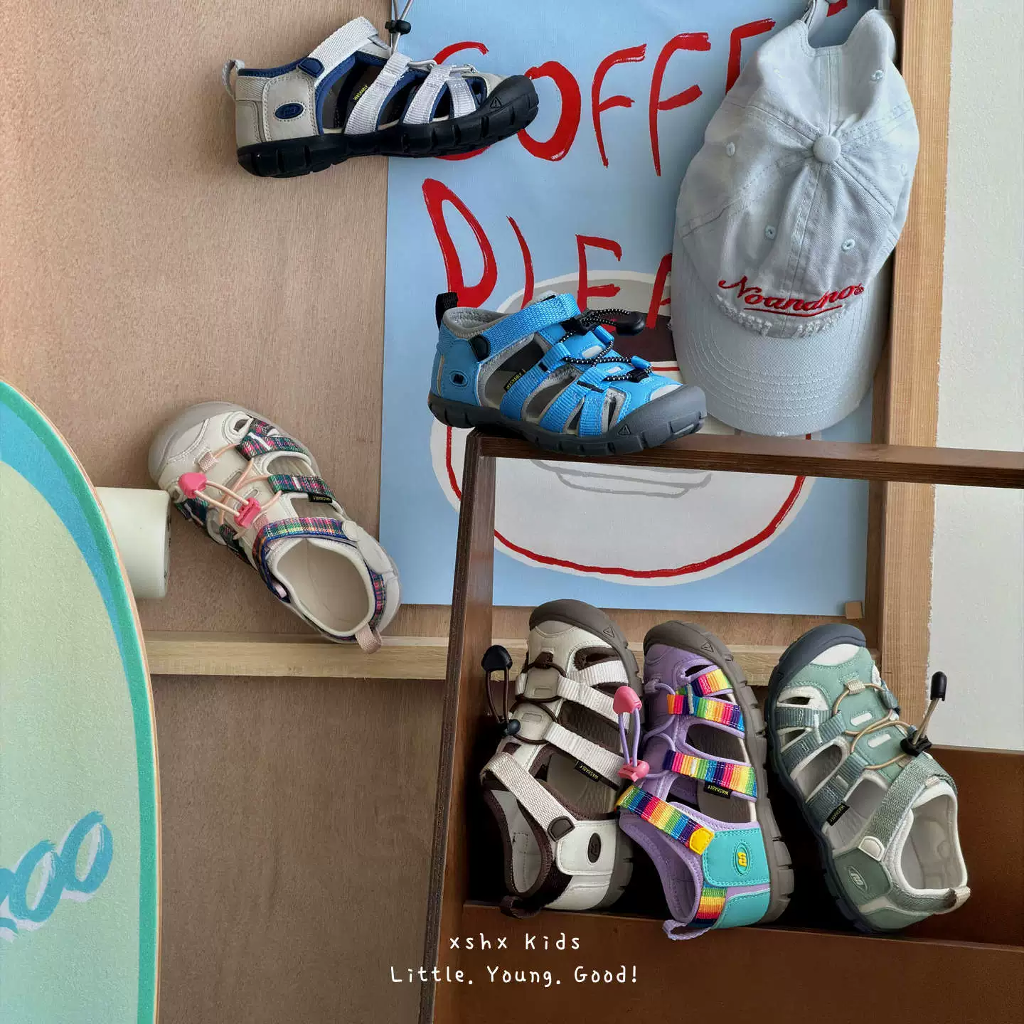 XSHX Kinder amphibische Schnelltrocken-Wasserschuhe mit Zehenkappe für den Sommer