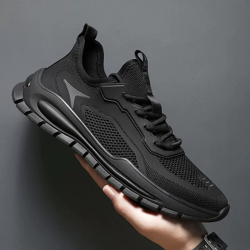 Men's 2024 Summer Breathable Mesh Casual Work Shoes Black Safety Sneakers