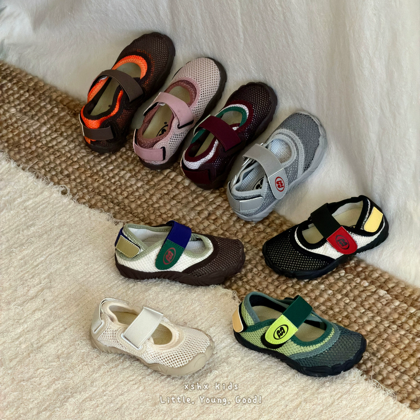 XSHX Chaussures de plein air à orteil pouce pour enfants, mesh Ice Feel, semelle en caoutchouc antidérapante, printemps-été