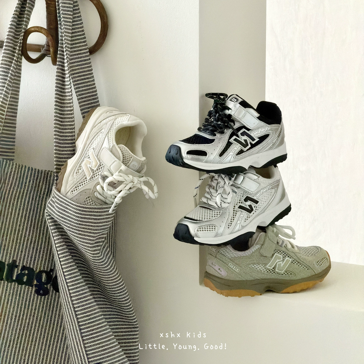 XSHX Kinder Retro-Sneaker mit rutschfester Gummisohle, Klettverschluss, atmungsaktiv für Frühling/Sommer