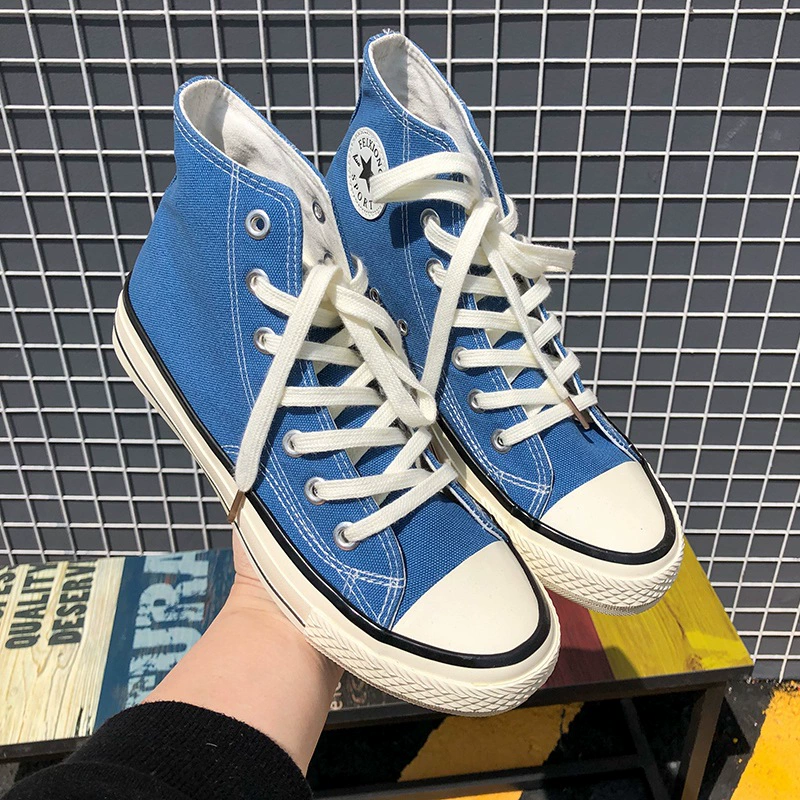 1970s Retro Board Shoes Korean Style Summer Breathable High Top Canvas Shoes Unisex
