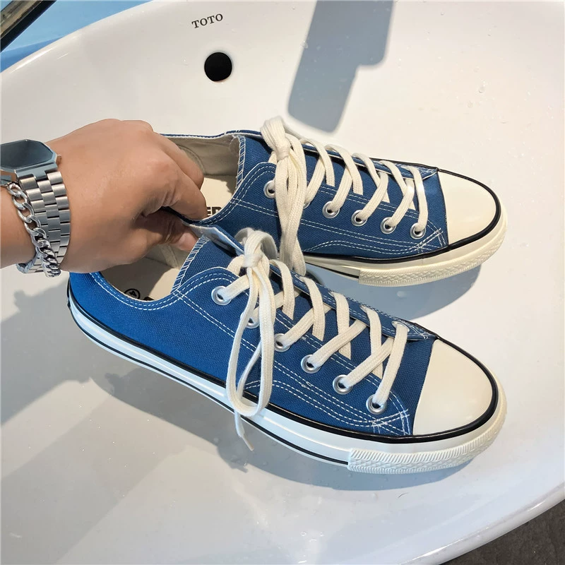 Neu Sommer Atmungsaktiv Canvas Schuhe Herren Low Top Casual Korean Studenten Sneakers